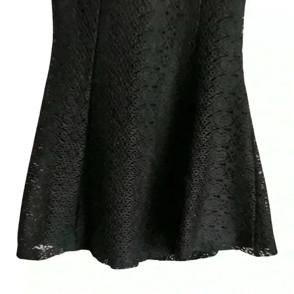 Zara Black Mini Dress with mandarin collar and Lace Overlay - Picture 3 of 9